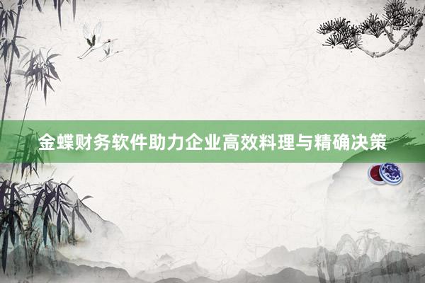 金蝶财务软件助力企业高效料理与精确决策